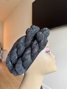 Sparkle Black Braided Headband